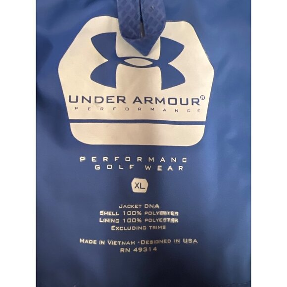 Under Amour Blue THE LEGEND Short Sleeve 1/4 ZIp Performance Shirt Men's XL Golf - Picture 10 of 12